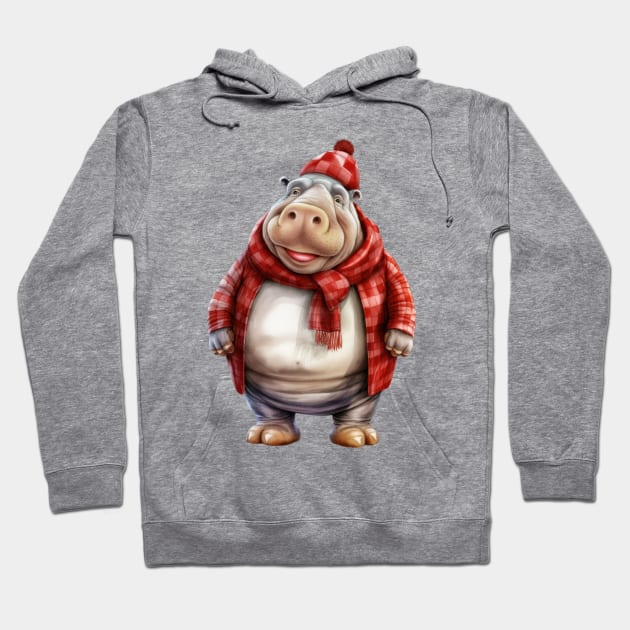 Santa Hippo Hoodie by Chromatic Fusion Studio